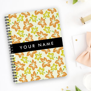 Carnet Hibiscus jaune, Hibiscus orange, Votre nom