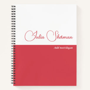 Carnet Hibiscus moderne Rouge féminin Script minimaliste