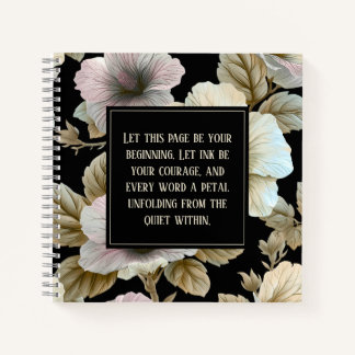 Carnet Hibiscus Muet Inspirationnel Gothique Floral