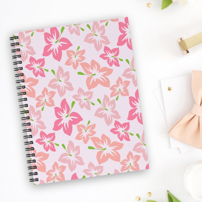 Carnet Hibiscus rose, Fleurs roses, Motif de fleurs (Créateur téléchargé)