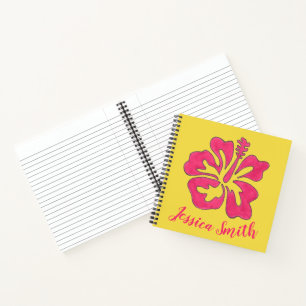 Carnet Hibiscus rose personnalisé Fleur Tropical