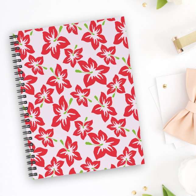 Carnet Hibiscus Rouge, Fleurs Rouges, Motif De Fleurs (Créateur téléchargé)