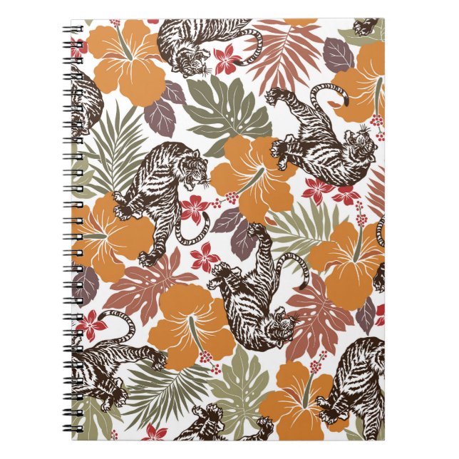 Carnet Hibiscus Tiger, Motif exotique. (Devant)