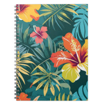 Hibiscus Tropical et Feuilles de Palmier