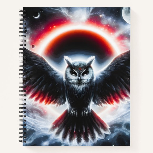 Carnet Hibou céleste cosmique mystique (Devant)