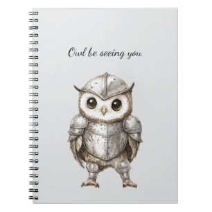 Carnet Hibou chevalier en armure brillante
