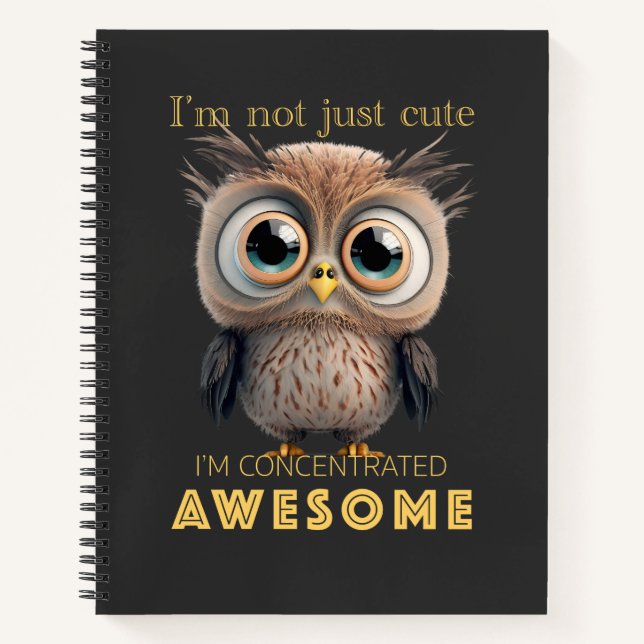 Carnet Hibou Concentré Awesome mignon adorable Citation d (Devant)
