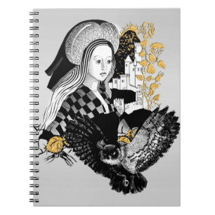 Carnet Hibou gothique de nuit et femme