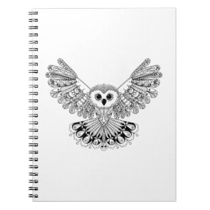 Carnet Hibou noir de style