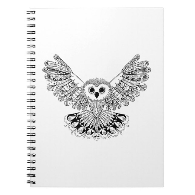 Carnet Hibou noir de style (Devant)