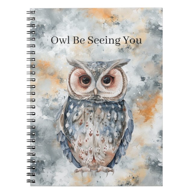 Carnet Hibou Péché Bleu Vous Verrons (Devant)