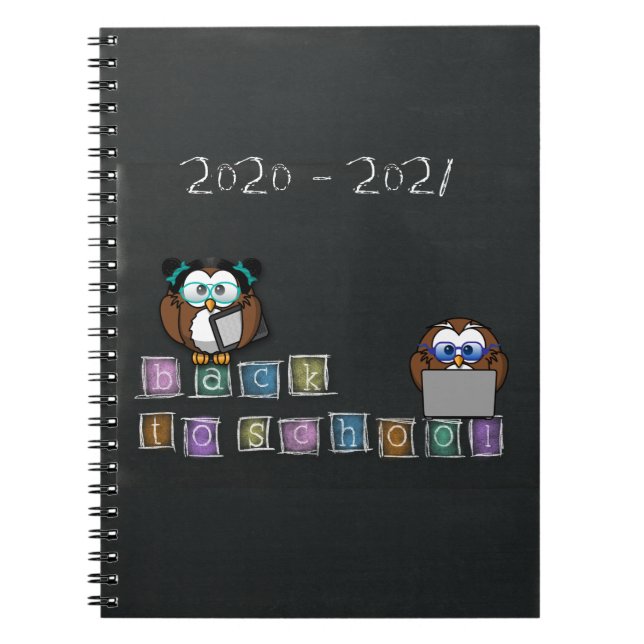 Carnet hibou retour à l'école - (Devant)
