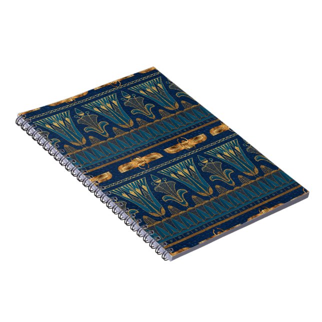 Carnet Hiéroglyphes égyptiens Coléoptères dorés Paillette (Côté Droit)