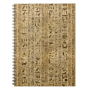 Carnet Hiéroglyphes égyptiens sur le papyrus