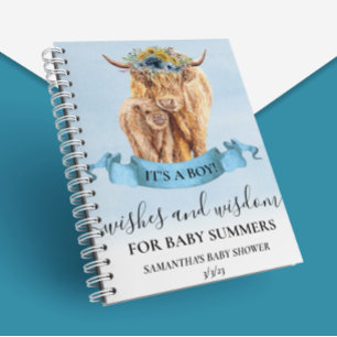 Carnet Highland Cow souhaite la sagesse Blue Boy