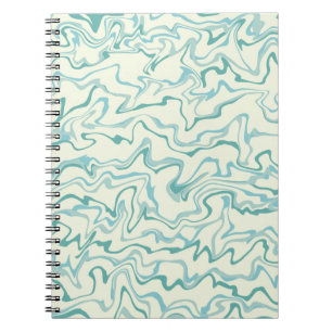 Carnet Hippie les années 70 Marbre Bleu Liquide Swirl Boh