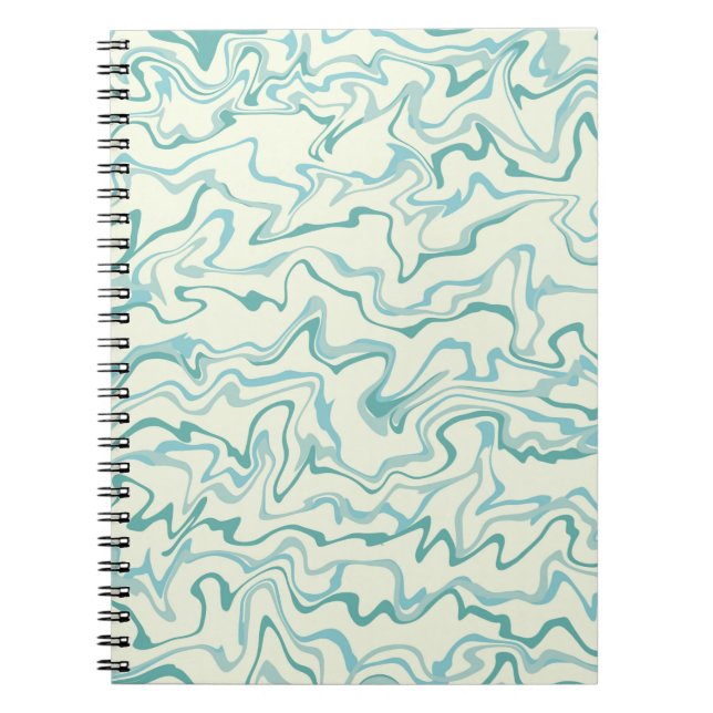 Carnet Hippie les années 70 Marbre Bleu Liquide Swirl Boh (Devant)