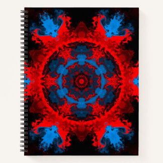 Carnet Hippie psychédélique rouge et bleu