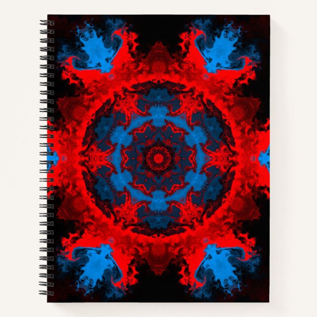 Carnet Hippie psychédélique rouge et bleu (Devant)