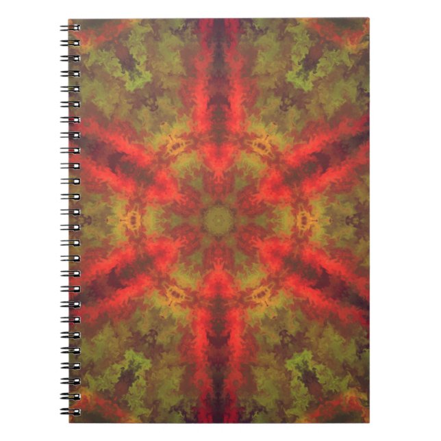 Carnet Hippie psychédélique rouge et jaune (Devant)
