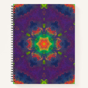Carnet Hippie psychédélique violet orange et vert