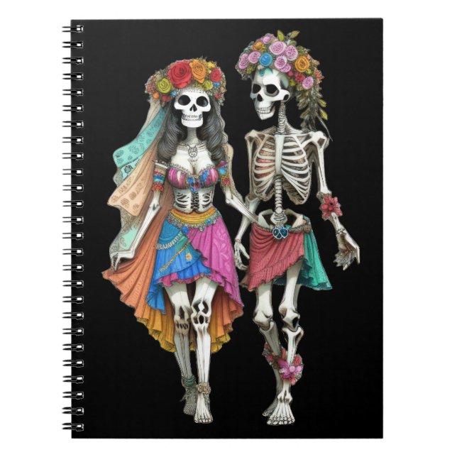 Carnet Hippie Skeleton Couple (Devant)