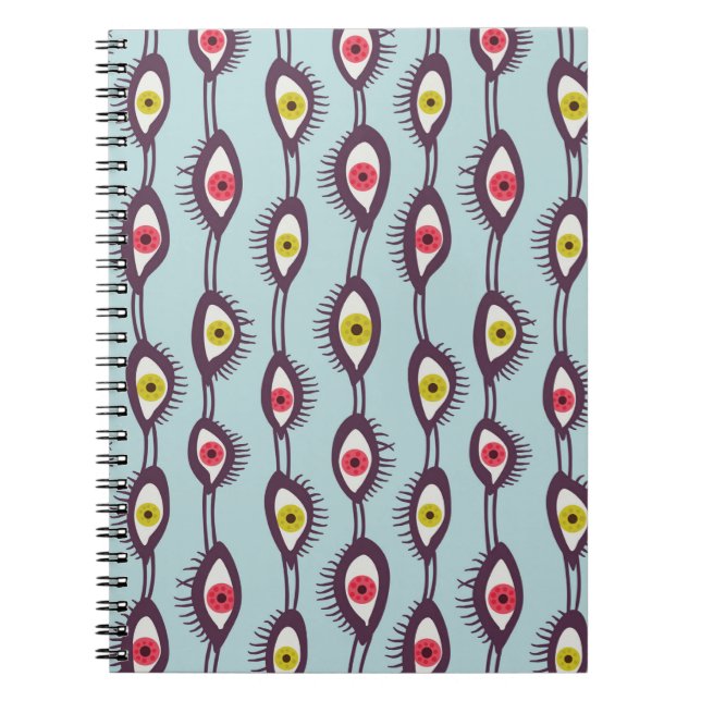 Carnet Hippie Yeux Motif coloré psychédélique (Devant)