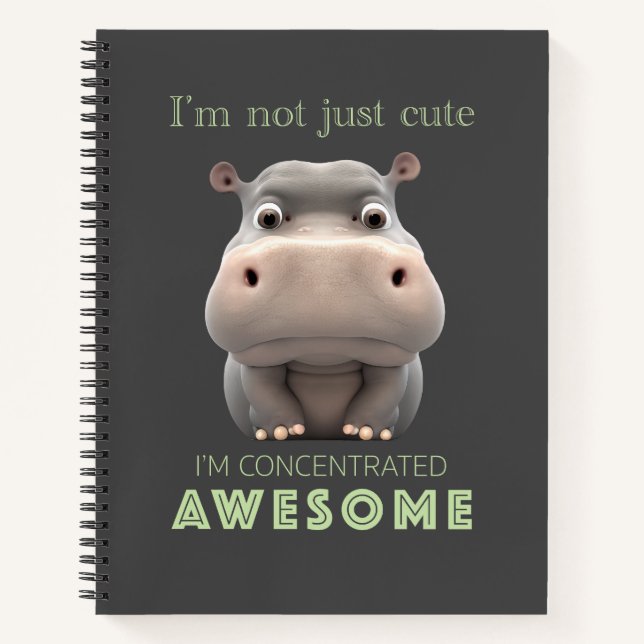 Carnet Hippo Concentré Awesome mignon adorable drôle (Devant)