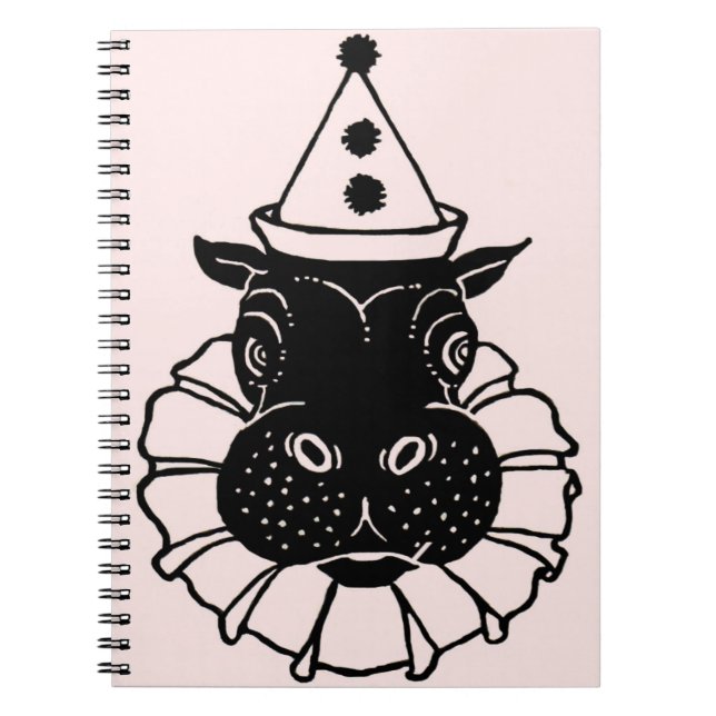 Carnet hippo dans un casquette de fête (Devant)