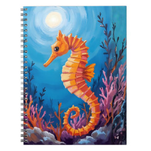 Carnet Hippocampe Animal Marin Récif de Corail Aquarell