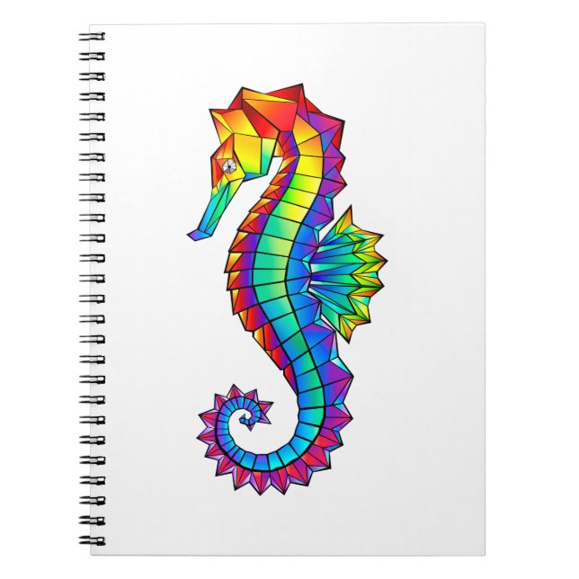 Carnet Hippocampe polygonal arc-en-ciel (Devant)