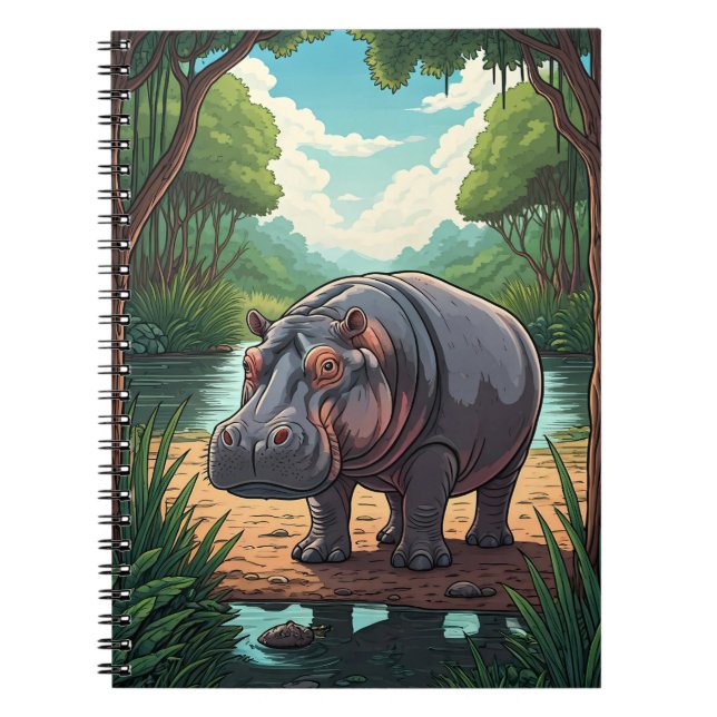 Carnet Hippopotame au bord de la rivière (Devant)