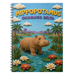 Carnet Hippopotame Delta de l'Okavango Moderne KlayKoo