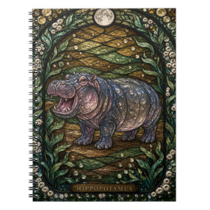 Carnet Hippopotame Large Rivière Illumina Verre Cathédral