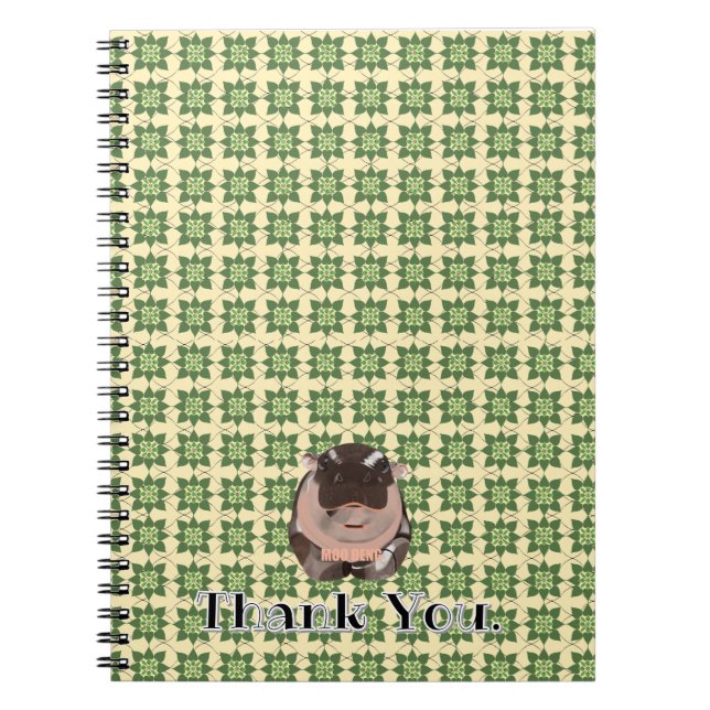 Carnet Hippopotame Moodeng à la thaïlandaise. (Devant)