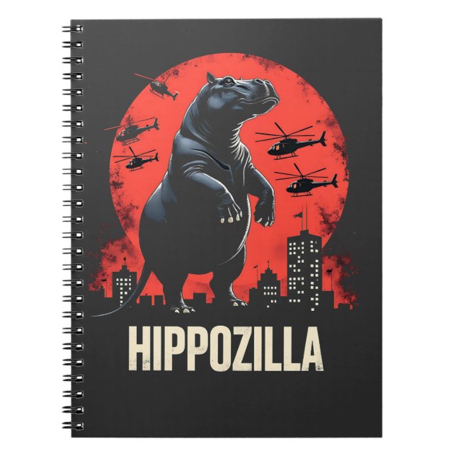 Carnet Hippozilla Éffrayant Moo Deng Baby Pygmy Hippo (Devant)