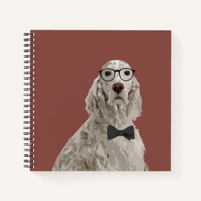 Carnet Hipster Anglais Setter Notebook pour Amoureux de l (Devant)