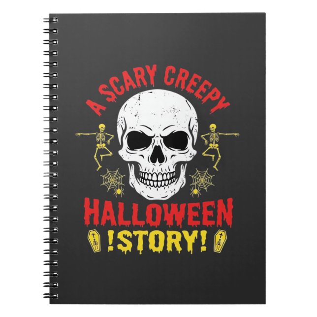 Carnet Histoire de crâne de Halloween effrayant et flippa (Devant)