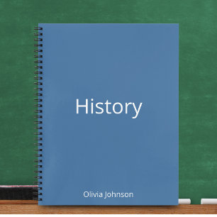 Carnet Historique Bleu Acier Personnalisé Éducatif