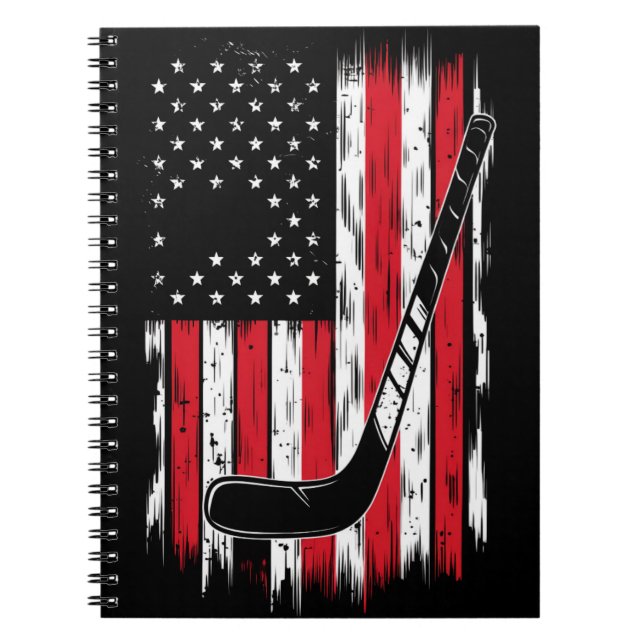 Carnet Hockey américain Drapeau Sports Rétro Vintage (Devant)
