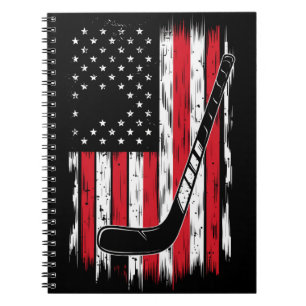 Carnet Hockey Drapeau Américain Sports Rétro Vintage