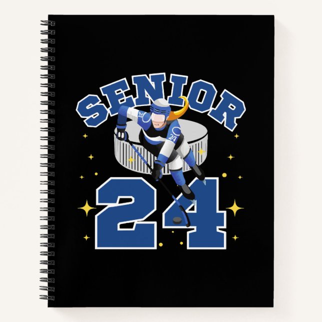 Carnet Hockey sur glace drôle Senior 2024 (Devant)