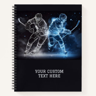 Carnet Hockey sur glace sur texte personnalisé