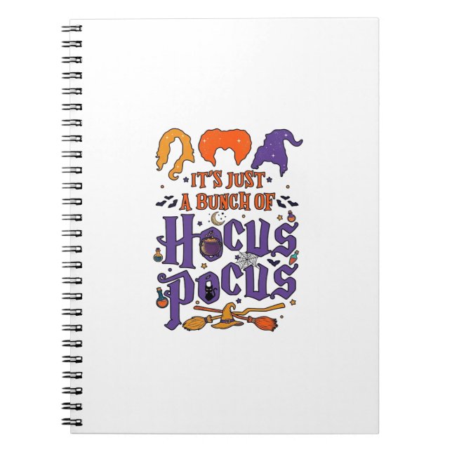 Carnet Hocus Pocus Halloween Sorcières Chaudron Balai Cha (Devant)