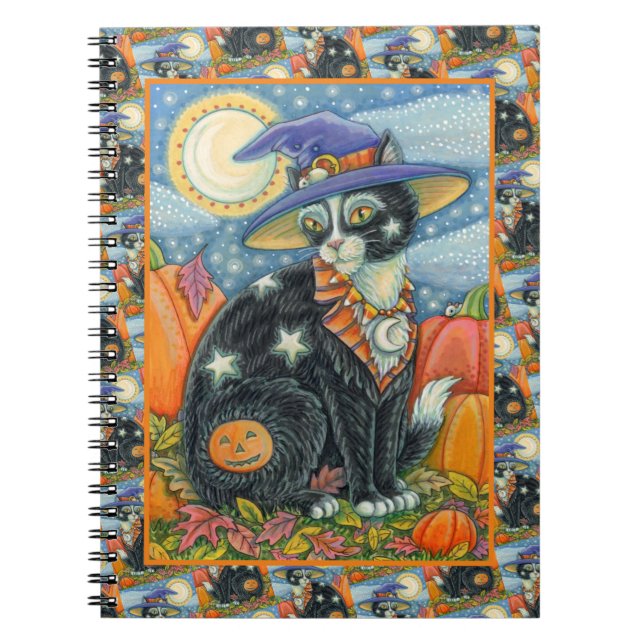 CARNET HOCUS POCUS NOIR CAT WITCH & MOUSE HALLOWEEN (Devant)