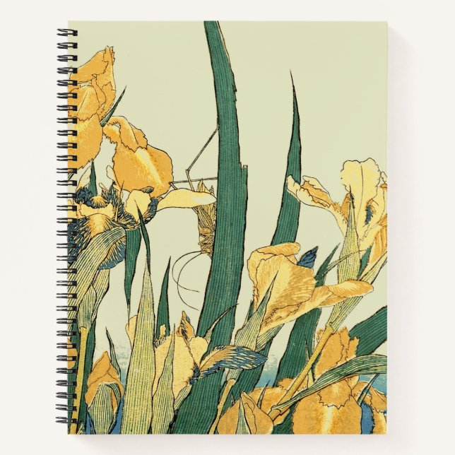Carnet Hokusai grasshopper et iris Japon (Devant)