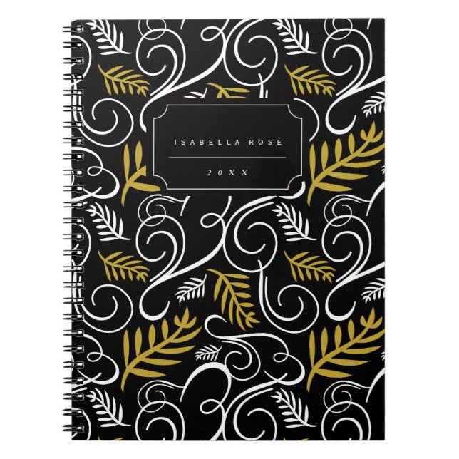 Carnet Holiday Festive Deco Gold Foliage Holiday Notebook (Devant)