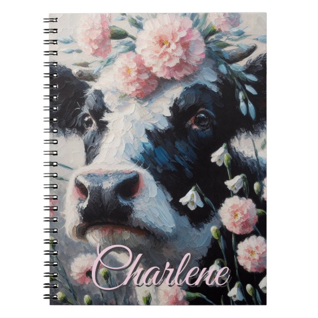 Carnet Holstein Fleurs de vache Ferme Agritourisme Person (Devant)