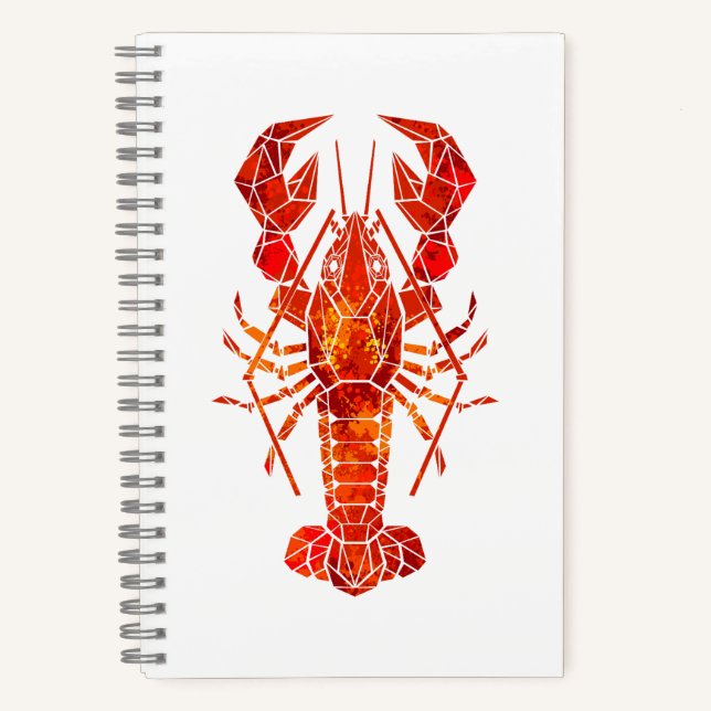 Carnet Homard polygonal rouge (Recto)