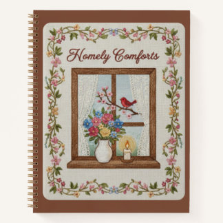 Carnet Homely Comforts Embroidered Window & Floral 
